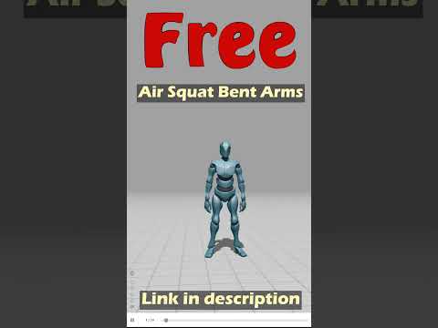 Air Squat Bent Arms. Free Mixamo animation for Daz Studio's Genesis 9