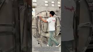 Large Round Table With Rotating Center Mechanism for Easy Shared Access