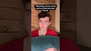 Watching a movie with blind and deaf friend 😂.   @sideboysreacts