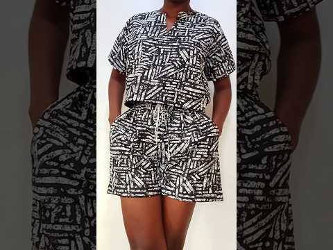 Ankara simple top and short.#ankarastyles #fashion #diy
