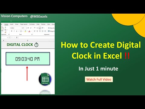Digital Clock in Excel || Must try this trick 🔥🔥 #excel #exceltutorials #exceltricks