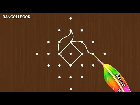 Clourful Poo Kolam|Flower Lamp Rangoli|7*1 Dots|Dheepam Muggulu|Rangoli Book