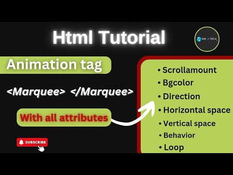 Html marquee tag tutorial | Marquee tag in html | How to use marquee tag in html with all attributes