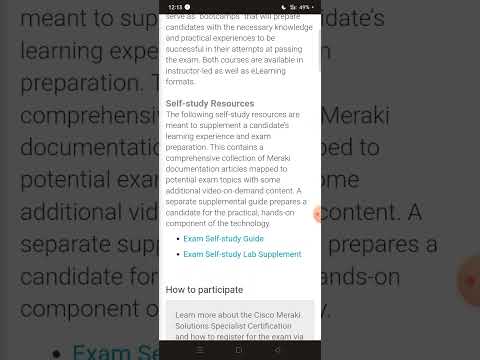 Meraki documentation and certification