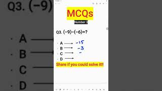 #shorts Maths MCQ #Question3