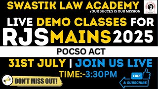 Don’t miss the LIVE DEMO CLASS on the POCSO Act by Swastik Law Academy 🧑‍⚖️