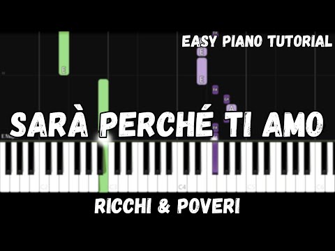 Ricchi e Poveri - Sarà Perché Ti Amo (Easy Piano Tutorial)