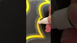 Drawing Batman Symbol with Posca Markers! Glow Effect! (#shorts )