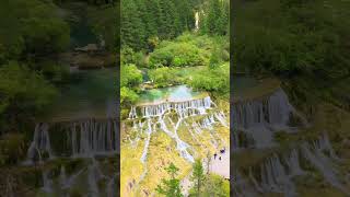 📍Aerial China  of Jiuzhaigou🇨🇳🌏#tk #foryou #fpy #hiking #scenery #amazing #pretty #awesome