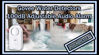 Govee Water Sensor Smart Leak Detector 100dB Adjustable Audio Alarm Free App QUICK REVIEW