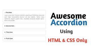 Awesome Accordion Using Only HTML  and CSS | Modern CSS | CSS Tutorial