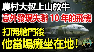 農村大叔上山放牛，意外發現失聯12年的飛機，打開艙門後，他當場癱坐在地！