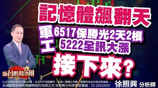 記憶體飆翻天，軍工:6517保勝光2天2根漲停，5222全訊大漲，接下來?｜2023/03/24｜徐照興 分析師｜新台股龍捲風