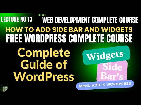 How to Add Widgets And Side Bar in WordPress | Web Development Course | Free Web Designing
