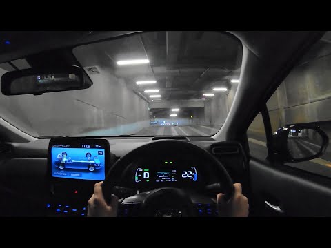 【Test Drive】2021 New TOYOTA AQUA(Prius C) 1.5L HYBRID 4WD(E-Four) - POV Night Drive