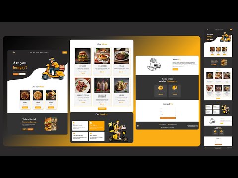 Responsive  Food Delivery Services Website with HTML CSS and Javascript