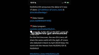 So #nijisanjien new wave got announced and this is how it went #nijisanji_en #vtubers #fyp