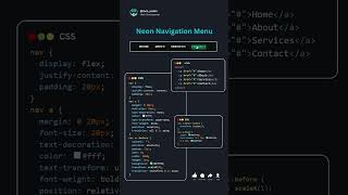 Neon Navigation Menu Using Html and Css