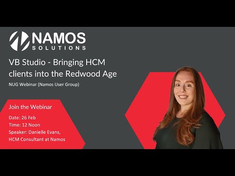 NUG Webinar – VB Studio – Bringing HCM clients into the Redwood Age