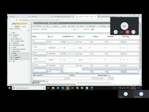 Creating database and table using XAMPP