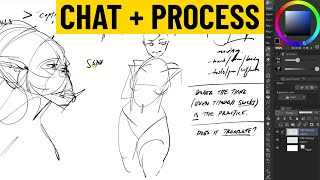 Sketch with me / What is "practice"? / Drawing smaller【chat + process】