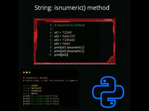 isnumeric( ) method | python tutorial #shorts #python #pythonprogramming