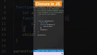 Closure In JavaScript ¦ Frontend Interview Question ¦ Advance JavaScript #shorts #javascript #viral