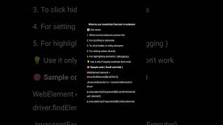When & Why to use JavaScript Executer in Selenium?