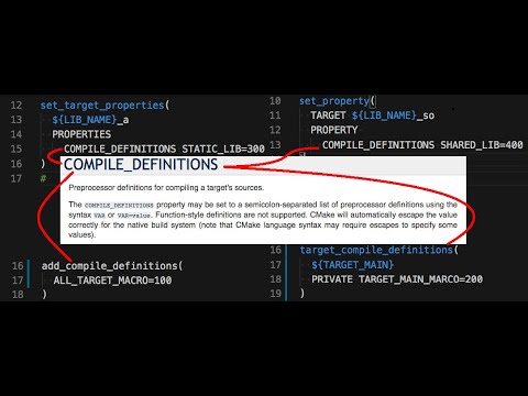 Hello, COMPILE_DEFINITIONS! How to specify preprocessor definitions through CMake "basic_134"