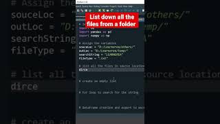 list down all the files from a folder using #python automatically #datascience #pyhonprogramming