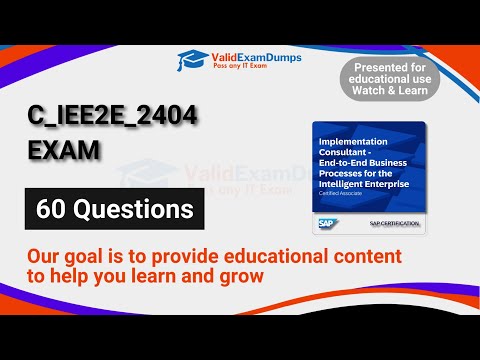 SAP C_IEE2E_2404, Implementation Consultant - Business Processes for the Intelligent Enterprise