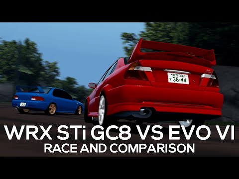 Subaru Impreza STi VS Mitsubishi Lancer Evo VI│Race and Comparison │Midnight Racing: Tokyo (MR: T)