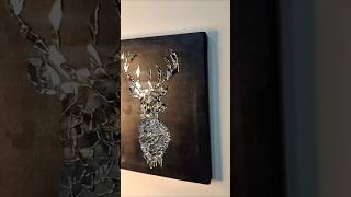 broken mirror diy 🦌 #diy #homedecor #canvasart #textureart