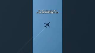 KC-46 leaking fuel after the boom broke refueling a F-22 raptor
