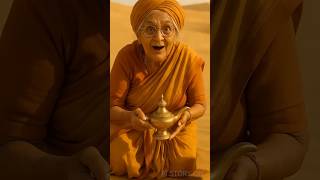 Grandma Tells His 3 Wishes to a Genie!  #ai #ytshorts  #farmer