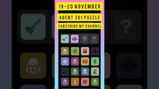 Agent 301 Daily combo card 19-20 November  | Agent 301 Puzzle Solved Today 19 November  |