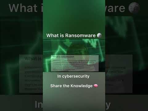 What is Ransomware ? | In cybersecurity #cybersecurity #informationandnetworksecurity #fyp