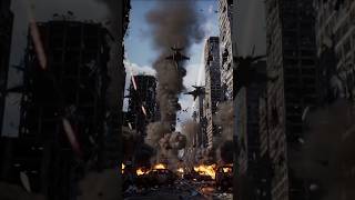 Jet attack on city center - Cinematic Visuals #war #military #war2025 #shots