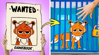 Help Paper Sprunki Cats to Escape from Jail! *DIY Gamebook & Fun Crafts*