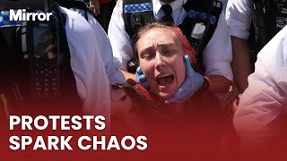 Tensions SOAR as protesters gather in support of banned Palestine Action in central London