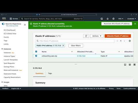 Getting a Static IP Address in AWS with an EIP - Elastic IP Address