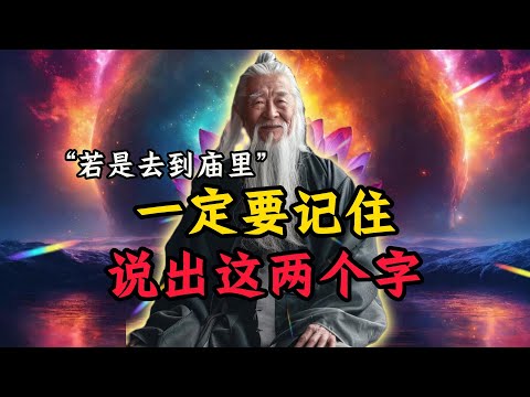 有缘人记住，去到庙里时，要说这两个字，这样福气就会庇佑你。