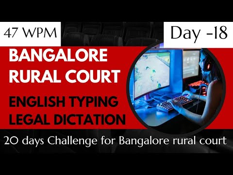 English typing legal 47 WPM Speed Bangalore rural court legal dictation #typing #legaldictation