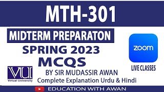 MTH 301/201 Midterm Preparation Spring 23 Solved Mcqs (P-1)