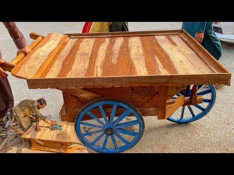 The Amazing Process Of Making Wooden Hand Cart | Wood Carving | Hand Cart Making Process