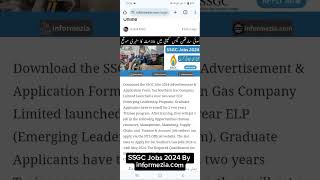 SSGC Latest Jobs 2024 Online Apply By informezia.com #job #infojobs #jobopenings