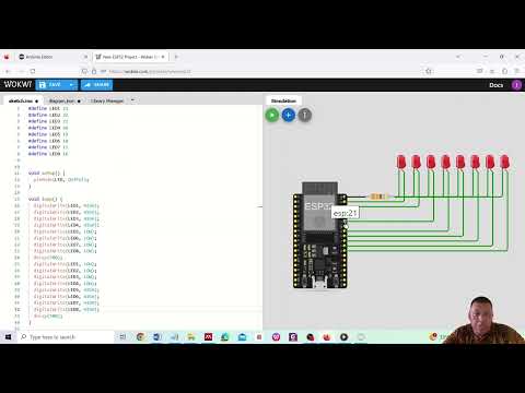 Led control with ESP32 with simulation and real
