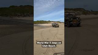 World War II Jeeps on Utah Beach.  #ww2history #history #dday80