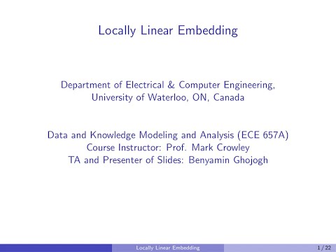 Locally Linear Embedding (LLE) (optional)