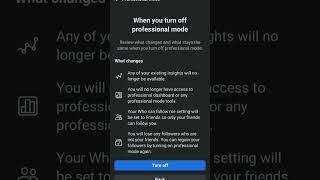 put off your professional mode On Facebook #smartphone #tutorial #shorts